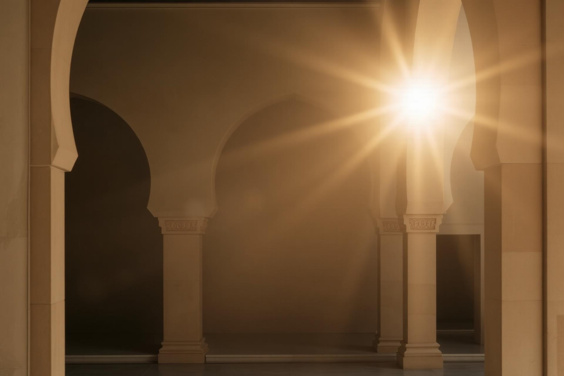 Sunlit stone courtyard